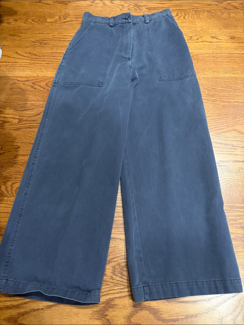 Wide Leg Women's Pants in Navy Blue